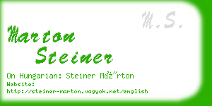 marton steiner business card